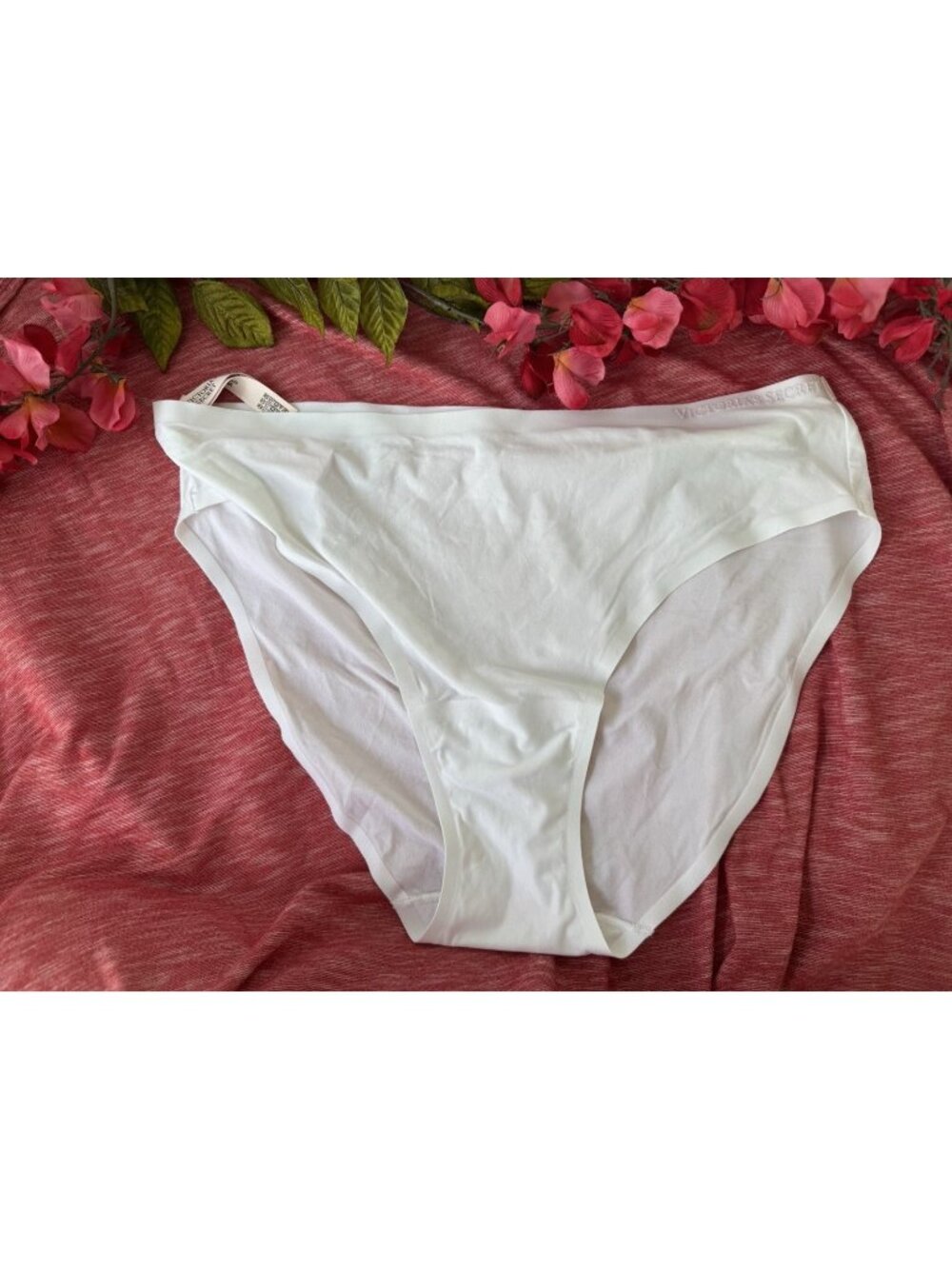 VICTORIA'S SECRET L WHITE SILKY SMOOTH SEAMLESS BIKINI PANTIES NWT $17